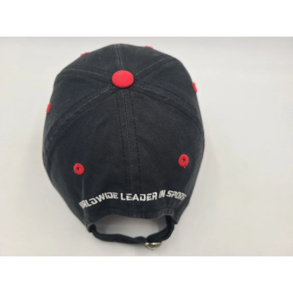 ESPN Worldwide Leader In Sports Strapback Adjustable Hat Cap Men Women Black Red